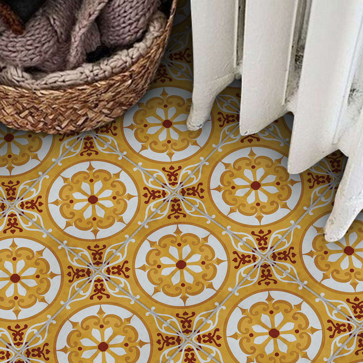 Encaustic Peel and Stick Backsplash Tile Stickers | Removable Tile Vinyl Decals for Kitchen, Bathroom Floor and Walls | Free Shipping