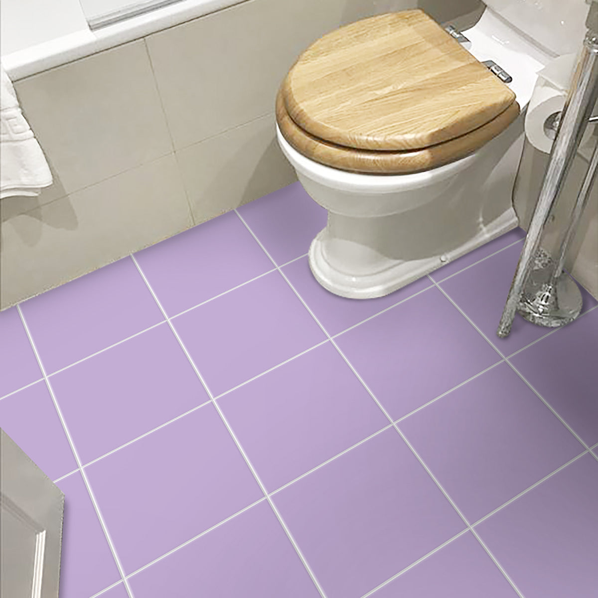 Peel and Stick PURPLE Floor Tile Stickers | Backsplash Kitchen Wall Bathroom Tile Decals | Removable| Free Shipping