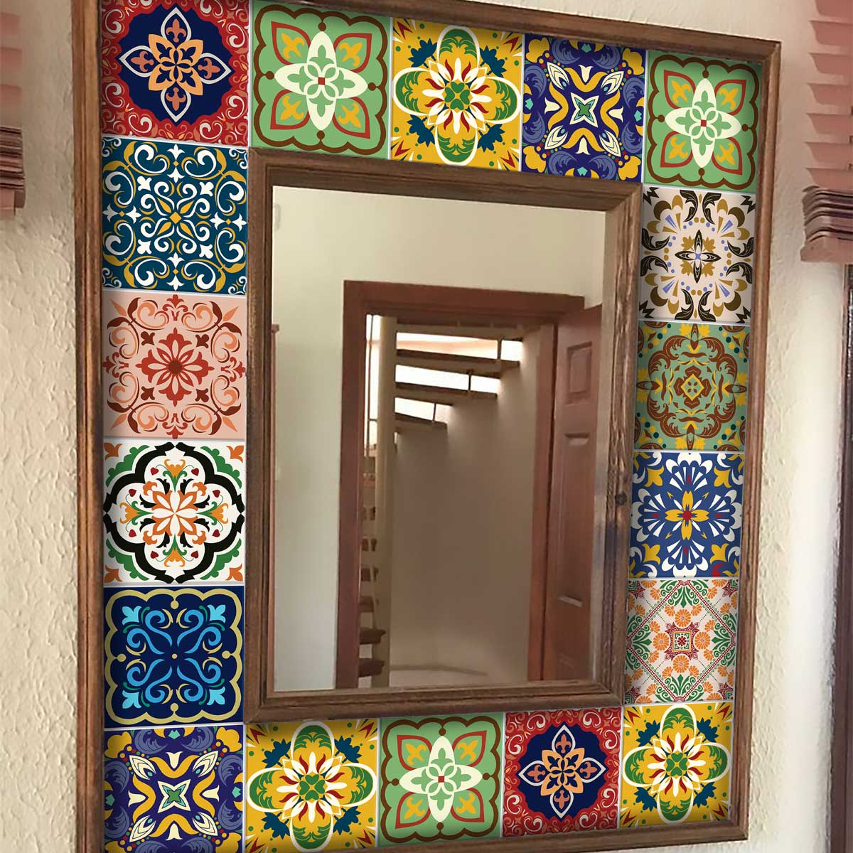 Vintage Floral Mix Pattern Tile Stickers | Peel and Stick Kitchen Bathroom, Wall Tile Vinyl Decals | Removable | Free Shipping