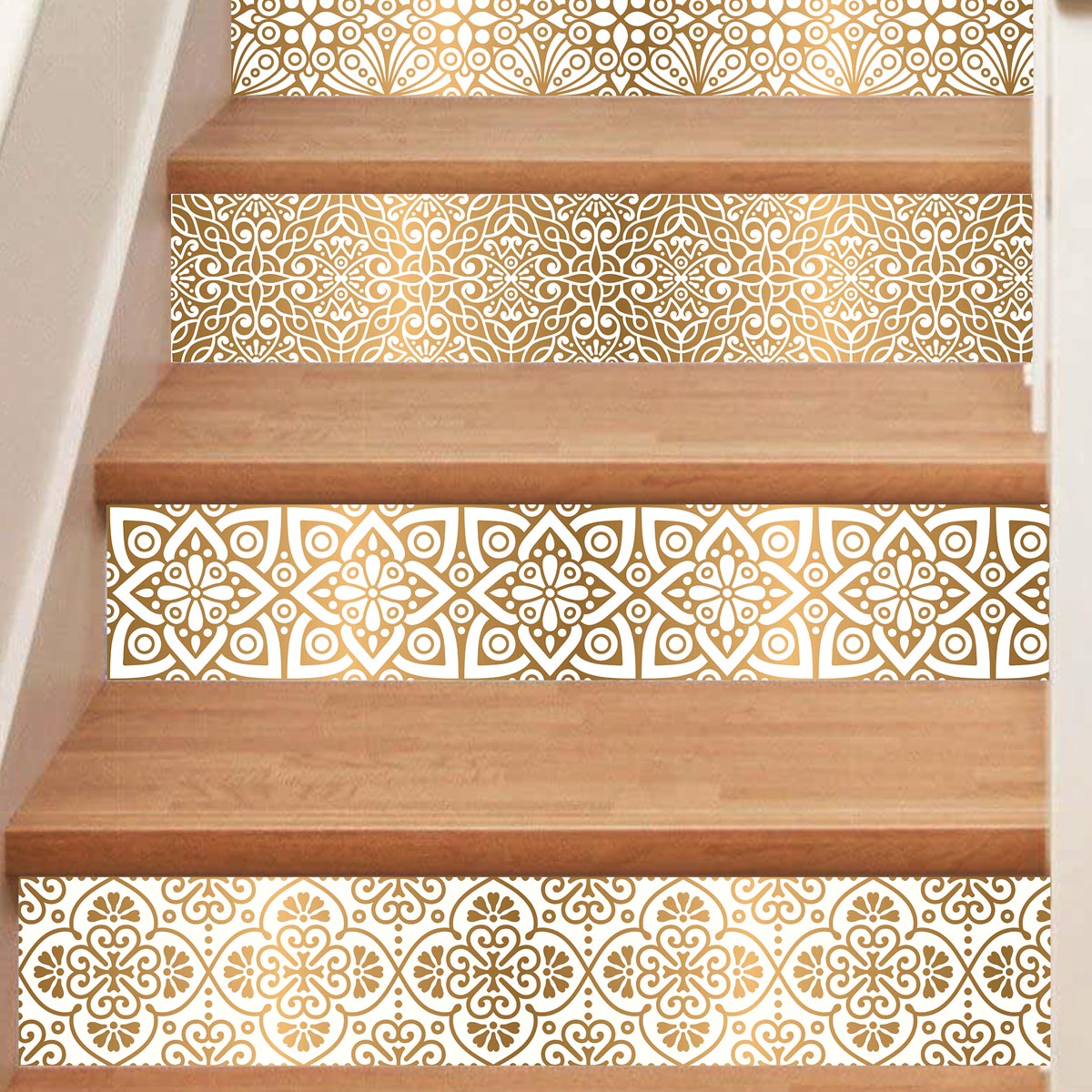 Morocco Stair Riser Decal | Peel and Stick Stair Decals | Waterproof Easy to Trim | DIY Home Decor-Extra-long 49" length