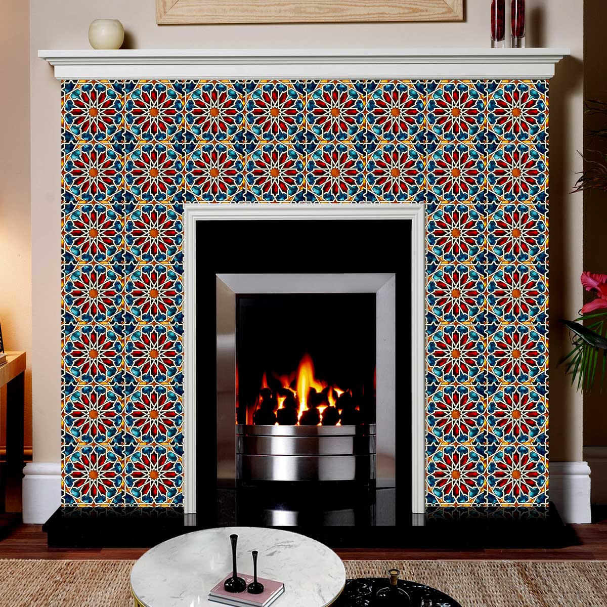 Starburst Seamless Tile Stickers | Peel and Stick Backsplash Tile vinl | Antiskid Floor Tile Vinyl Decals | Removable | FREE SHIPPING