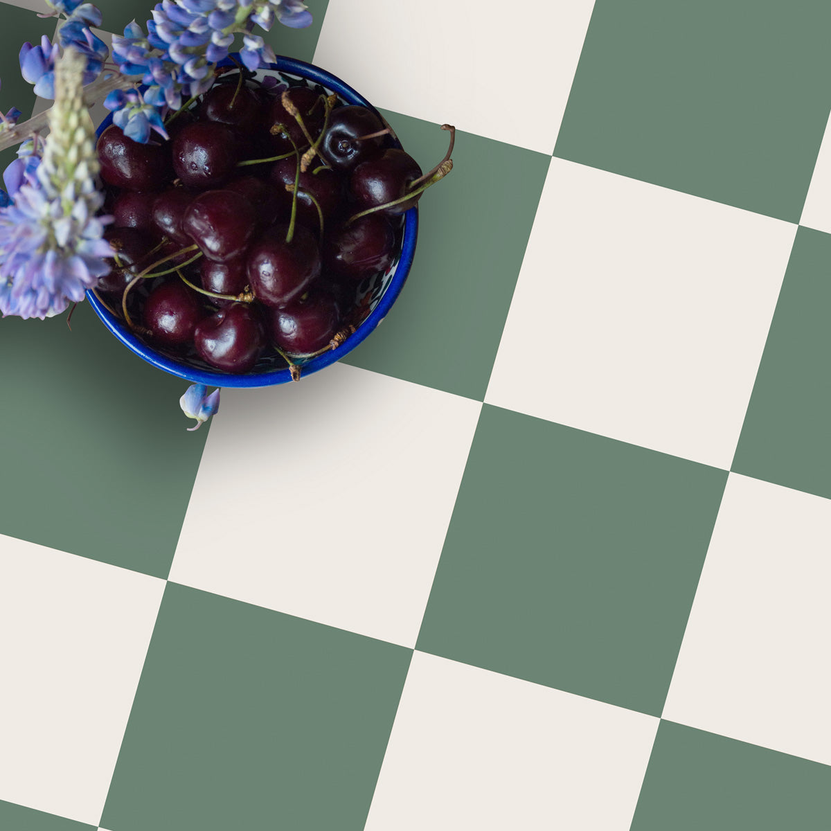 Dark Lime Green & Cream Checkered Tile Stickers | Peel and Stick Kitchen Backsplash Floor, Bathroom, Wall Tile vinyl | Free Shipping