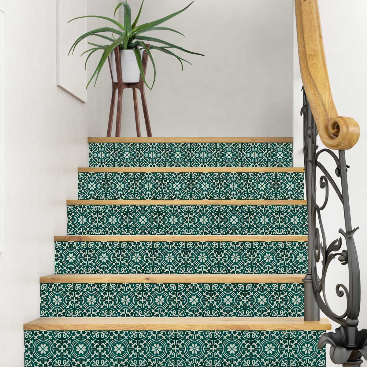 Peacock Hand Painted Peel and Stick Stair Decal | Waterproof and Easy to Trim | Extra long 49" length DIY Home Décor (Copy)