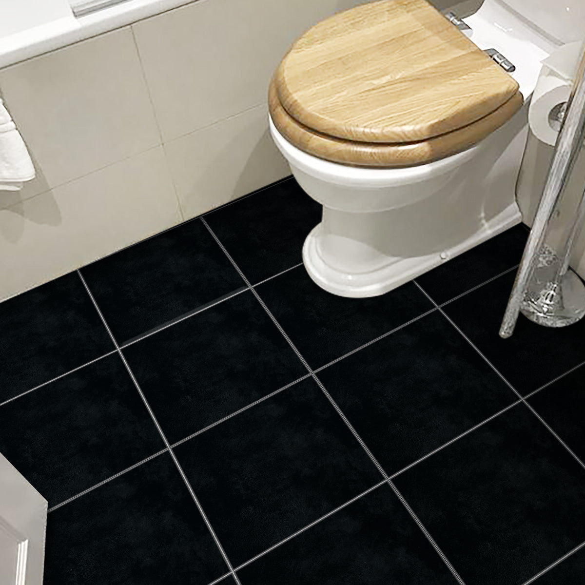 Black Texture Tile Stickers | Kitchen &amp; Bathroom Backsplash Tile Vinyl | Antiskid Floore Tile Decals | Free Shipping