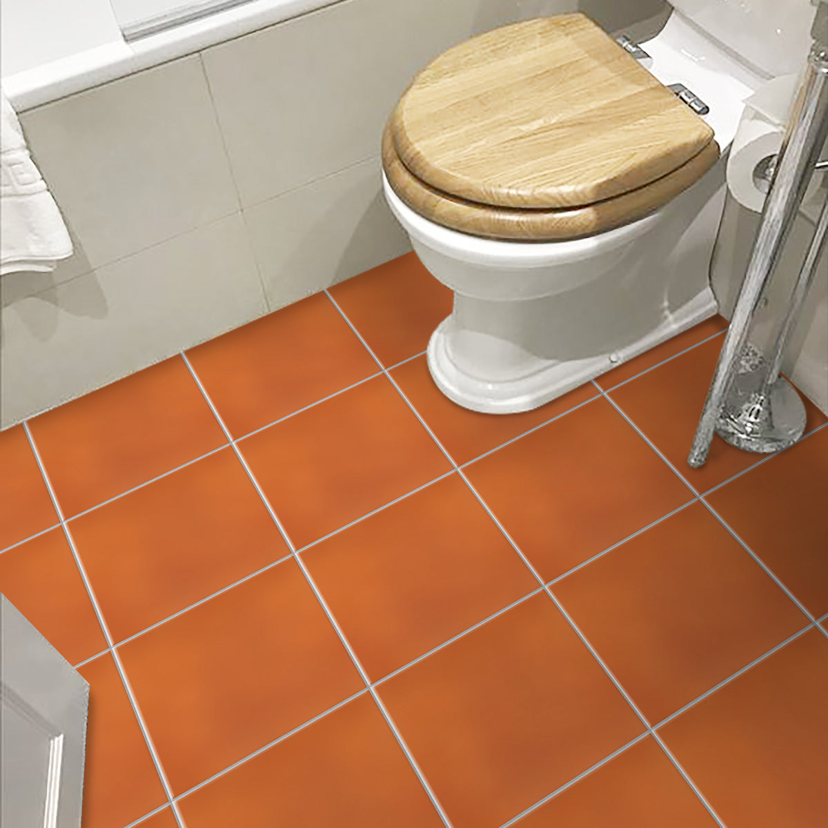 Mandarian Orange Peel and Stick Tile Stickers | Kitchen Bathroom Wall Hand Crafted Decal | Antiskid Floor Tile Stickers