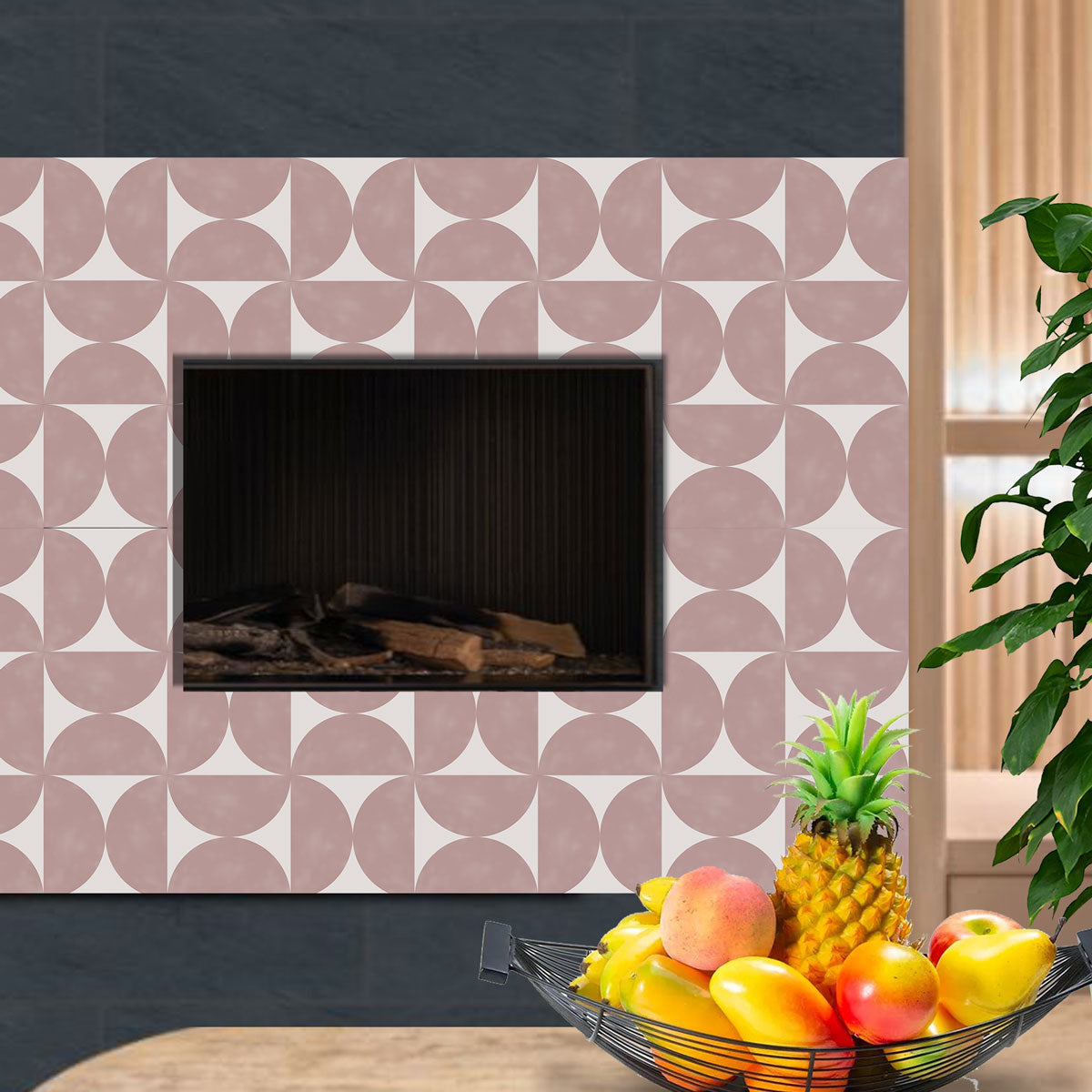 Peel and Stick Semicircle Duo Backsplash Tile Stickers | Kitchen Bathroom Floor Tile Decals | Antiskid | Removable Tile Stickers