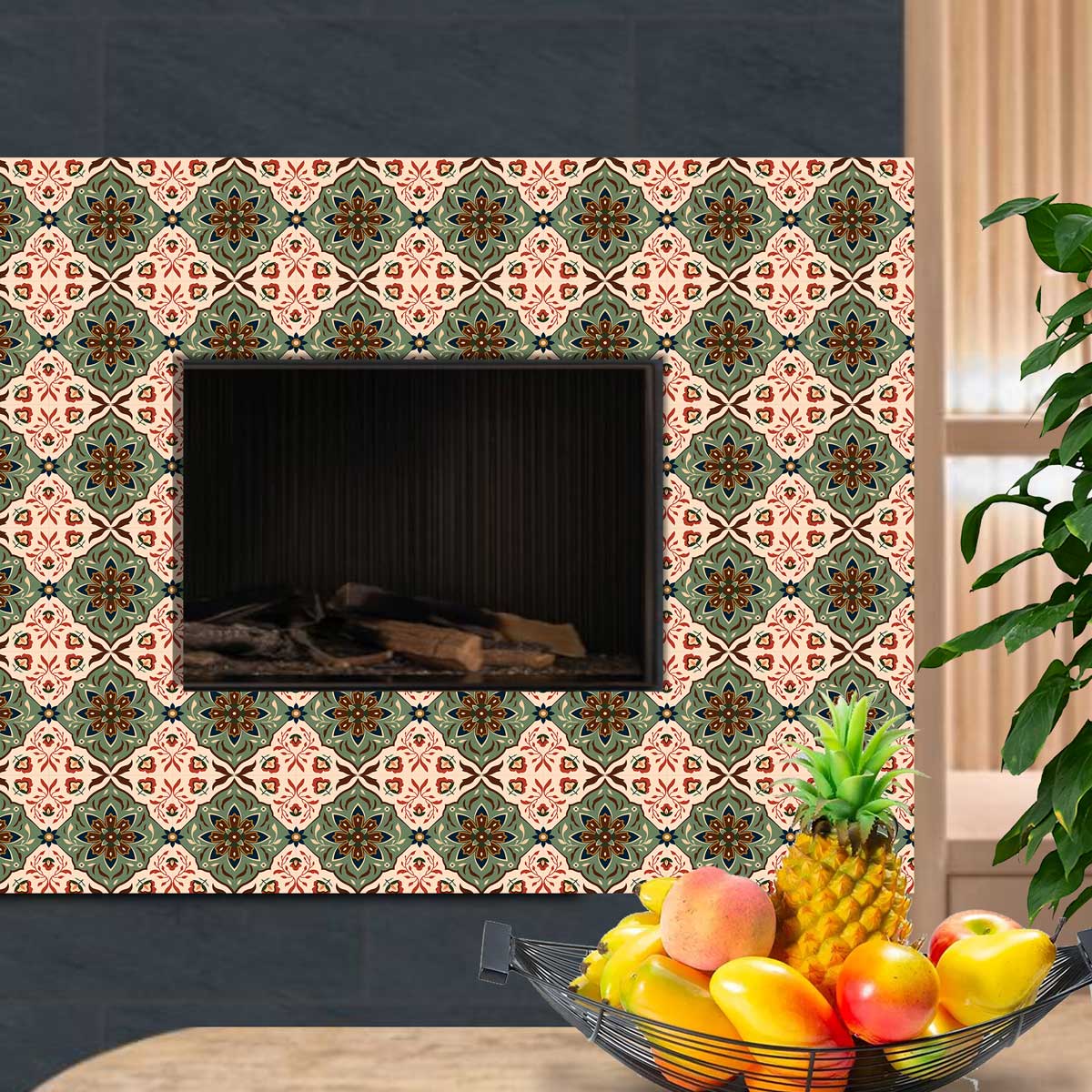 Persian Floral Peel and Stick Tile Stickers | Kitchen, Bathroom, Wall Floor Tile Vinyl Decals| Removable | Free Shipping