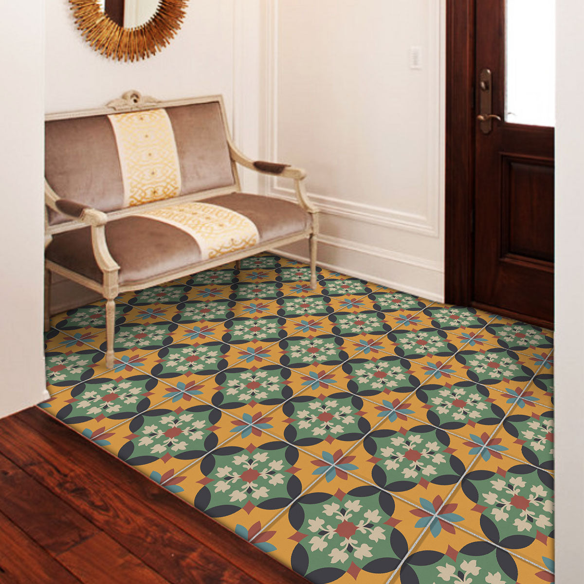 Vintage Old Classic Backsplash Tile Stickers | Peel and Stick Kitchen Bathroom Wall Tile Decals | Antiskid Floor Tile Vinyl