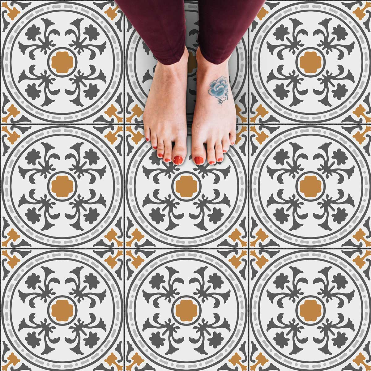 Elagent Peel and Stick Tile Stickers | Classic Tile vinyl for Kitchen, Bathroom, Wall and Floor | Easy to Apply | Removable