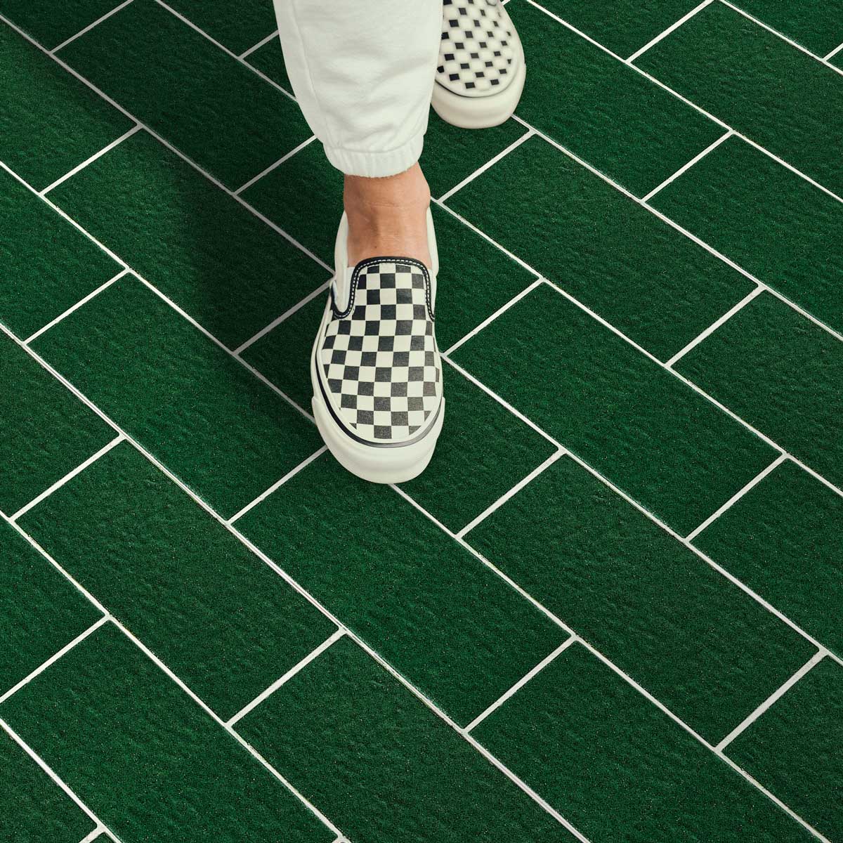 Green Gross Peel and Stick Tile Stickers | Backsplash Tile Vinyl Decals for Bathroom, Kitchen and Wall | Antiskid Floor Tile Vinyl