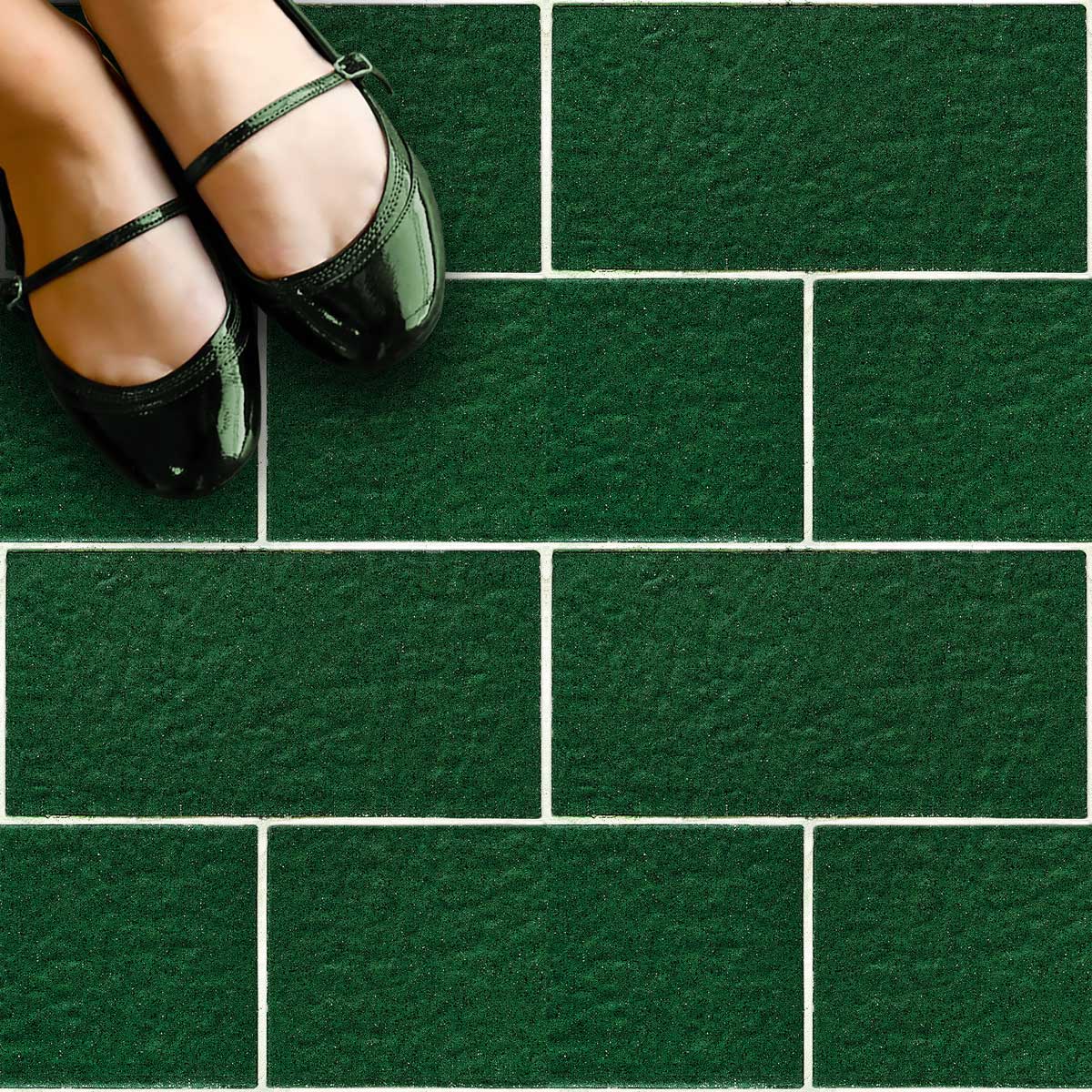 Green Gross Peel and Stick Tile Stickers | Backsplash Tile Vinyl Decals for Bathroom, Kitchen and Wall | Antiskid Floor Tile Vinyl