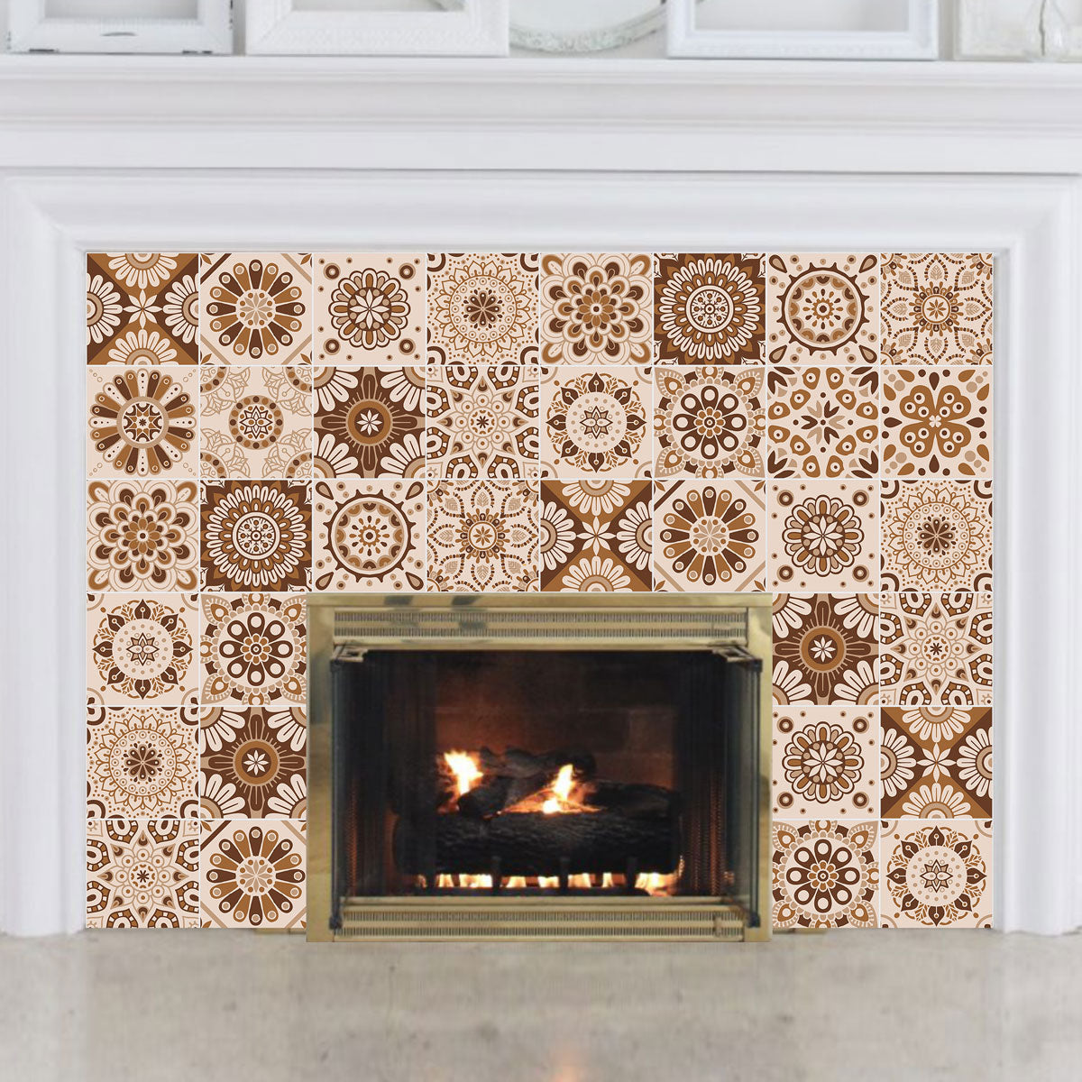 Peel and Stick Vintage Art Mexican Tile Stickers | Kitchen Bathroom Wall Tile vinyl Decals, Hand Crafted | Free Shipping