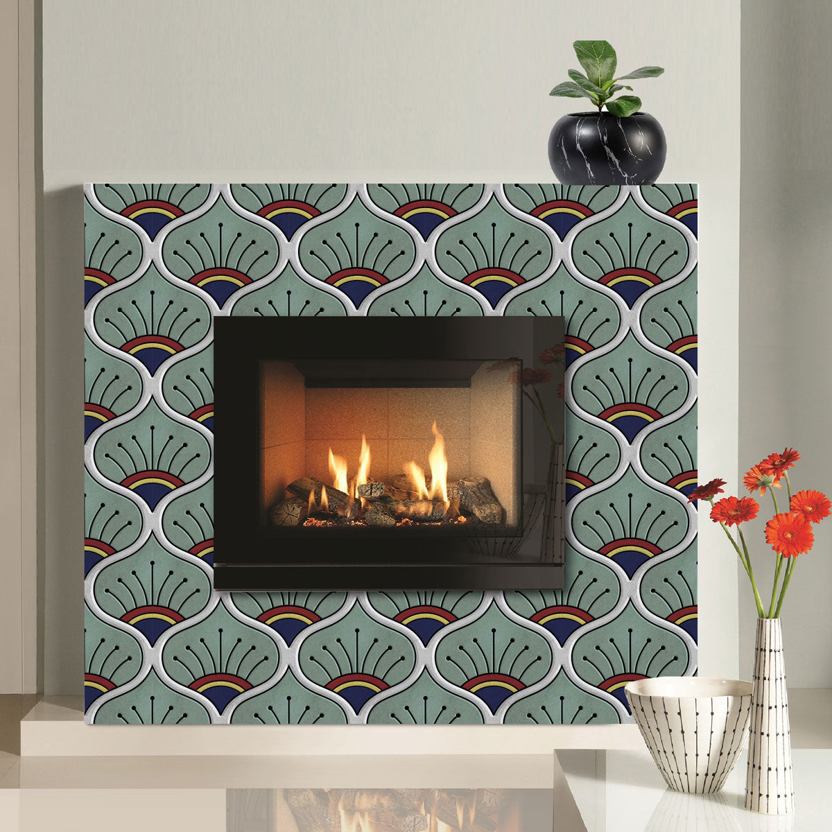 Peacock Hand Painted Tile Stickers | Peel and Stick Kitchen, Bathroom Backsplash Tile Vinyl Decals | Removable | Free Shipping