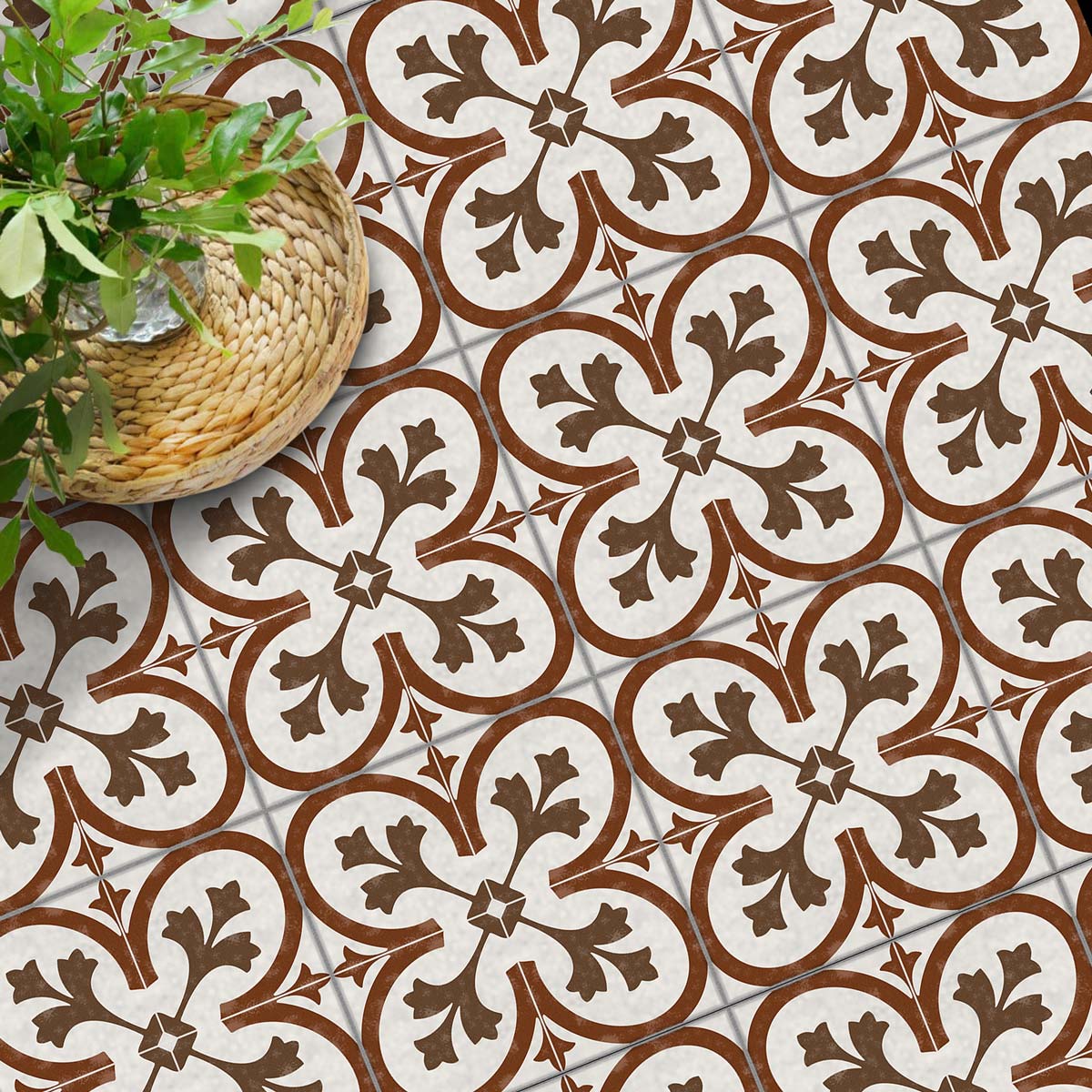 TULIP Red Peel and Stick Floor Tile Decals | Kitchen, Bathroom Wall Backsplash Tile Decals | Antiskid Floor Tile Stickers | Removable