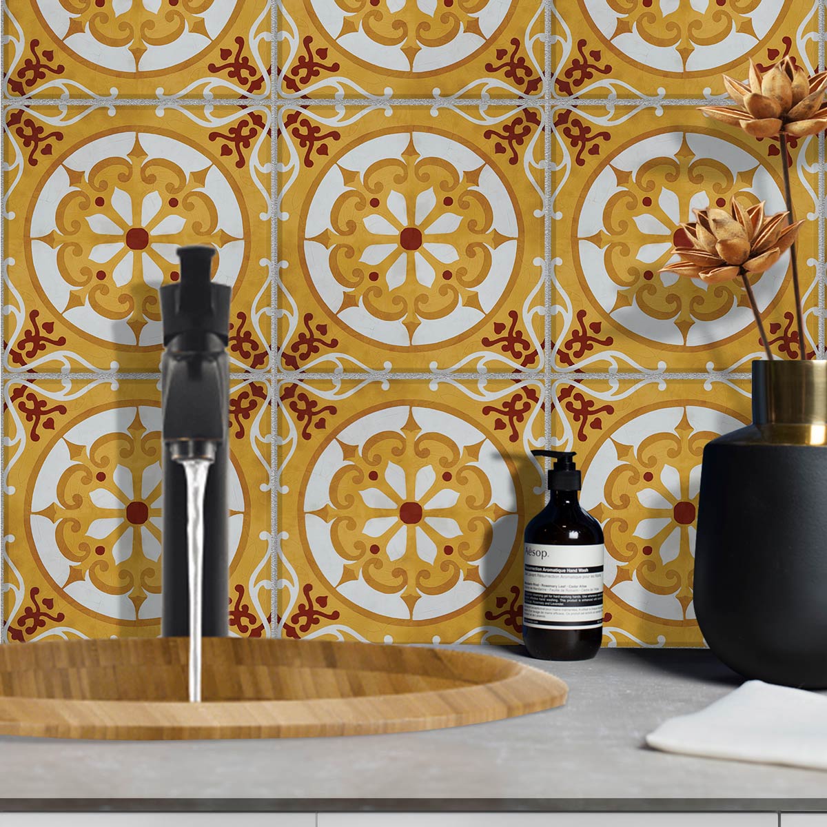 Encaustic Peel and Stick Backsplash Tile Stickers | Removable Tile Vinyl Decals for Kitchen, Bathroom Floor and Walls | Free Shipping