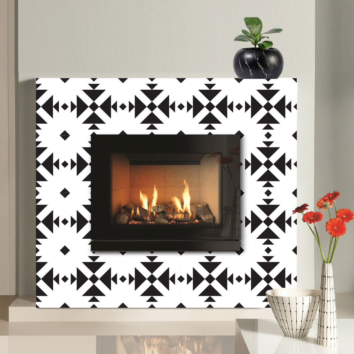 Black and White Floor Tile Stickers | Peel and Stick Kitchen, Bathroom, Wall Backsplash Tile Stickers | FREE SHIPPING!