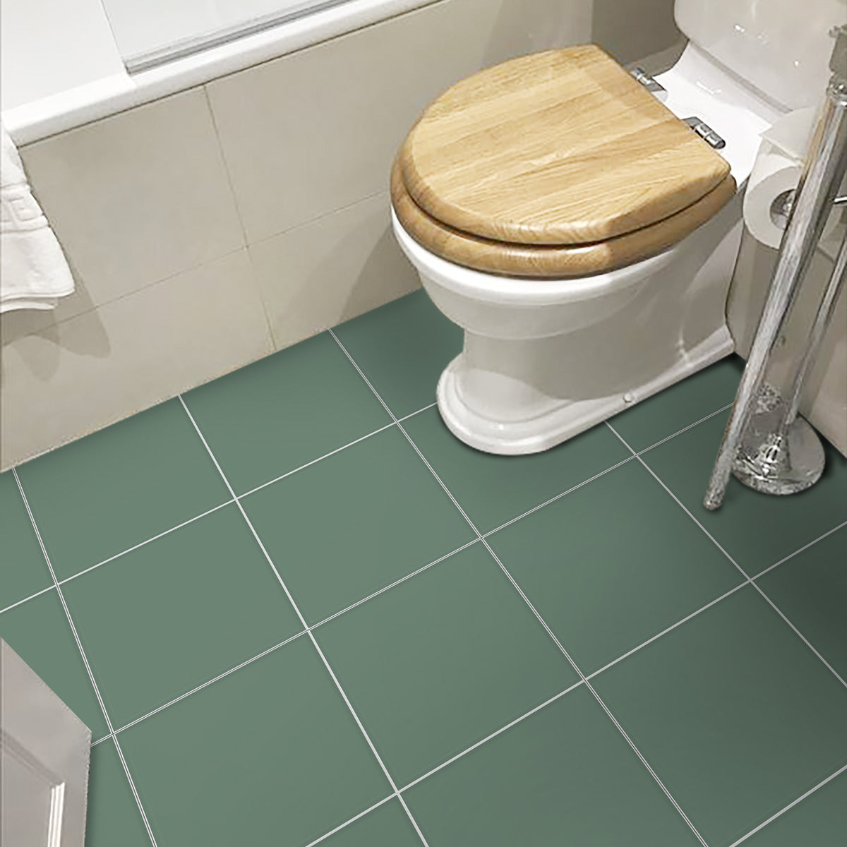 Dark Lime Green Floor Tile Stickers | Peel and Stick Kitchen, Wall & Bathroom Tile Stickers | Removable | FREE SHIPPING!