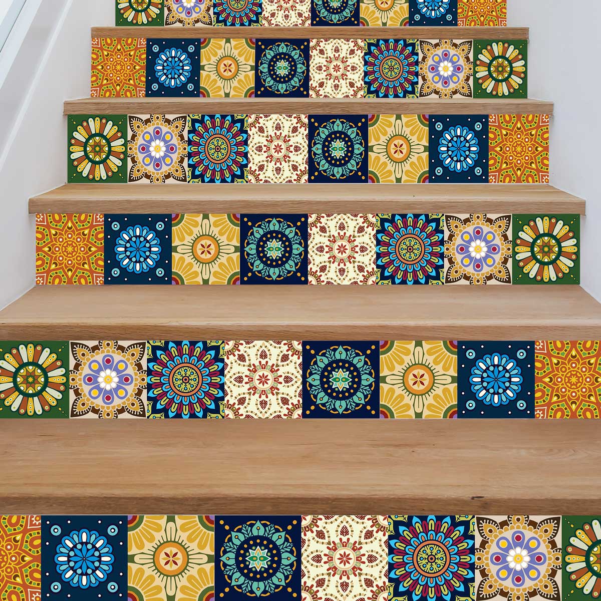 Peacock Hand Painted Peel and Stick Stair Decal | Waterproof and Easy to Trim | Extra long 49" length DIY Home Décor (Copy) (Copy)