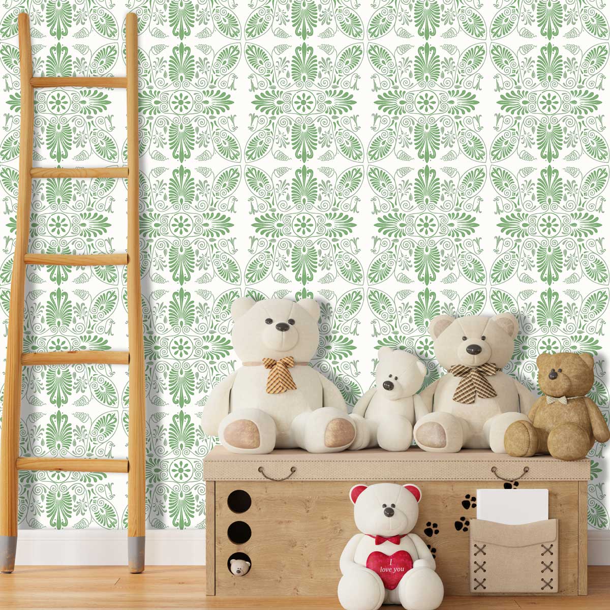 Greek Olive Green Peel and Stick Tile Stickers | Waterproof and Removable | Bathroom, Kitchen Backsplash Tile Decals