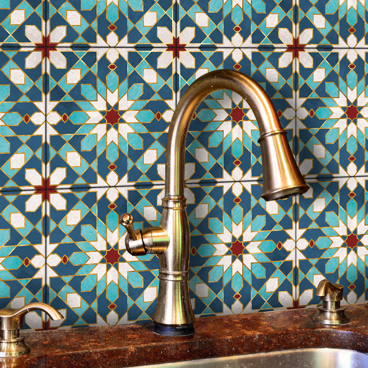 Moroccan Mosaic Backsplash Tile Deals | Bathroom, Floor & Wall Terracotta Peel and Stick Tile Stickers | Free Shipping | Removable
