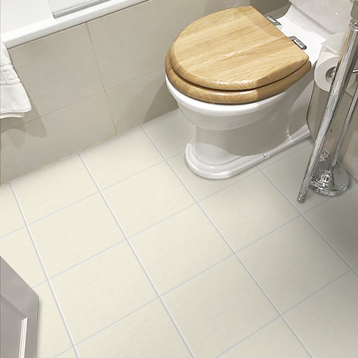 Peel and Stick Ivory Texture Tile Stickers | Backsplash Kitchen, Bathroom & Wall Tile Vinyl Decals |  Antiskid Floor Tile Stickers