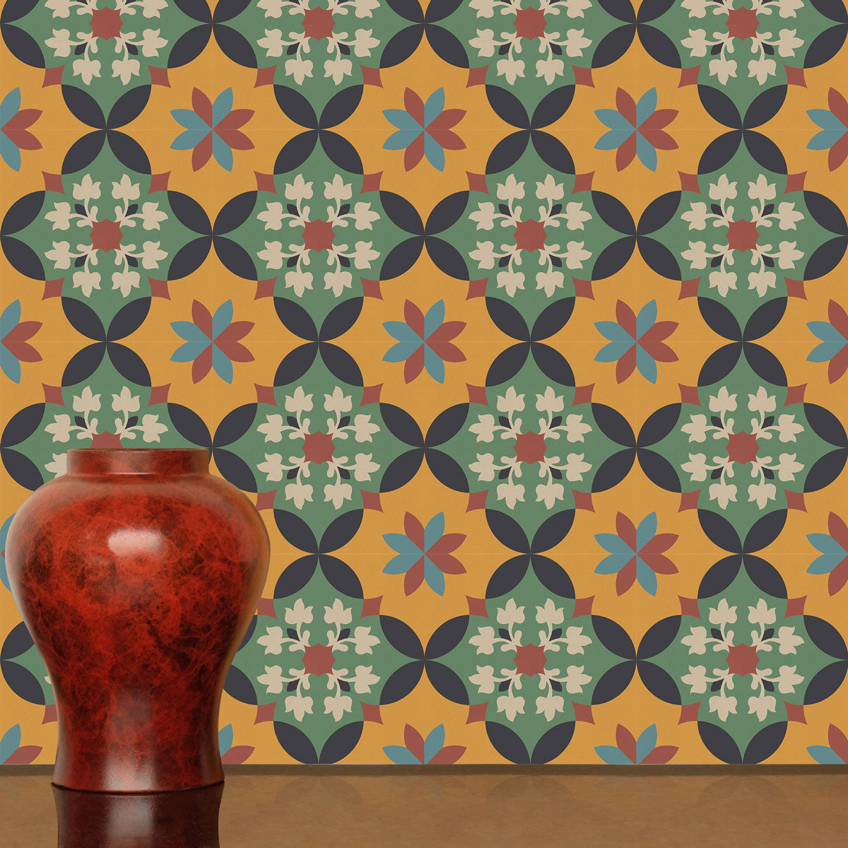 Vintage Old Classic Backsplash Tile Stickers | Peel and Stick Kitchen Bathroom Wall Tile Decals | Antiskid Floor Tile Vinyl