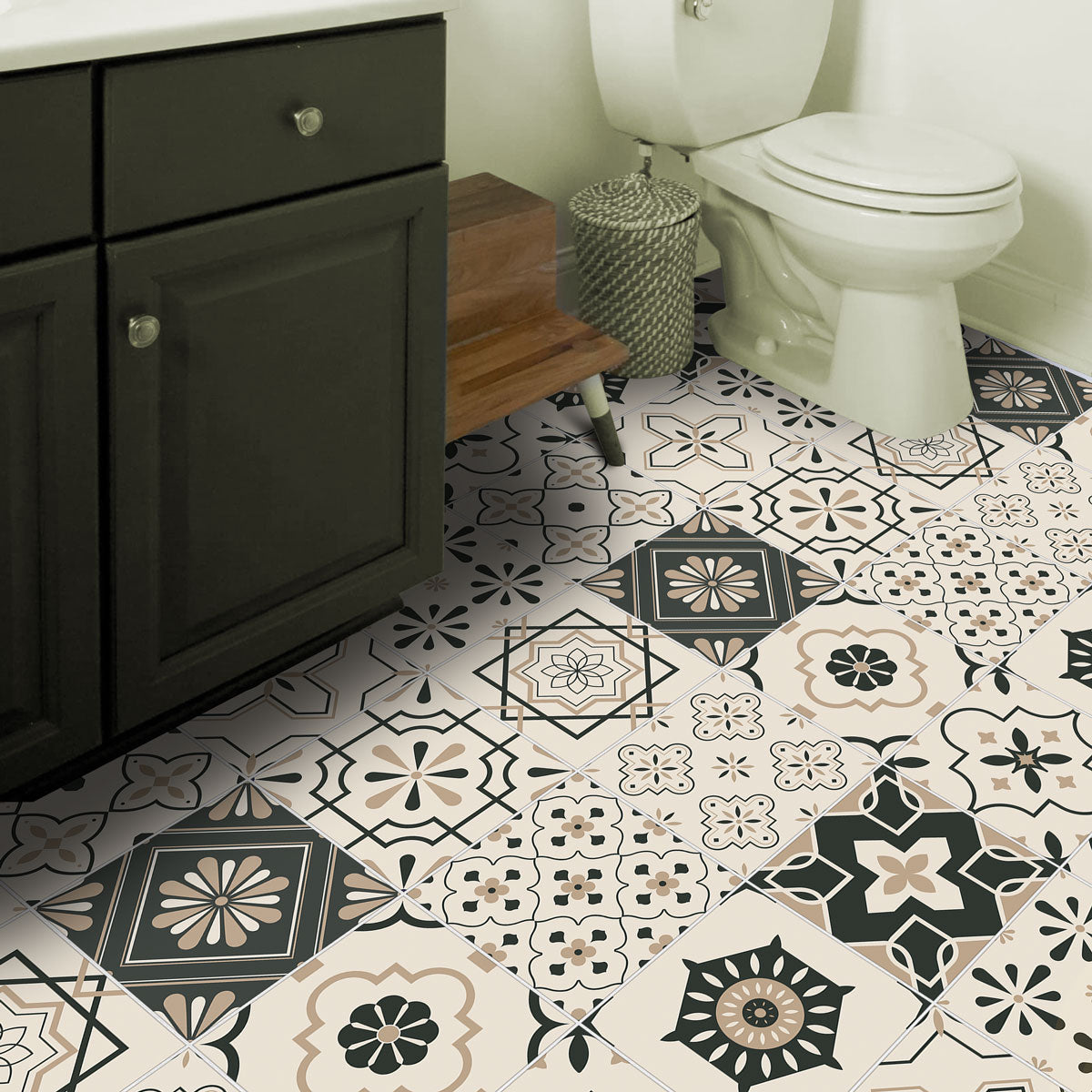 Peel and Stick Arabic Kitchen Tile Stickers | Hand Crafted Tile Stickers for Bathroom, Floor and Wall | Removable | Free Shipping