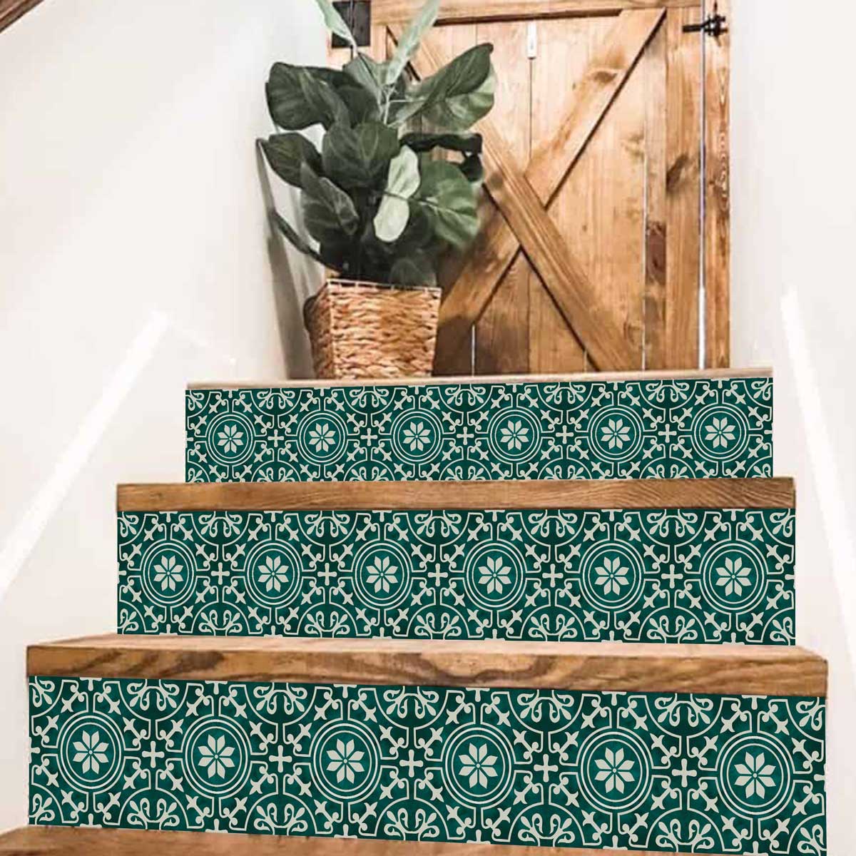 Peacock Hand Painted Peel and Stick Stair Decal | Waterproof and Easy to Trim | Extra long 49" length DIY Home Décor (Copy)
