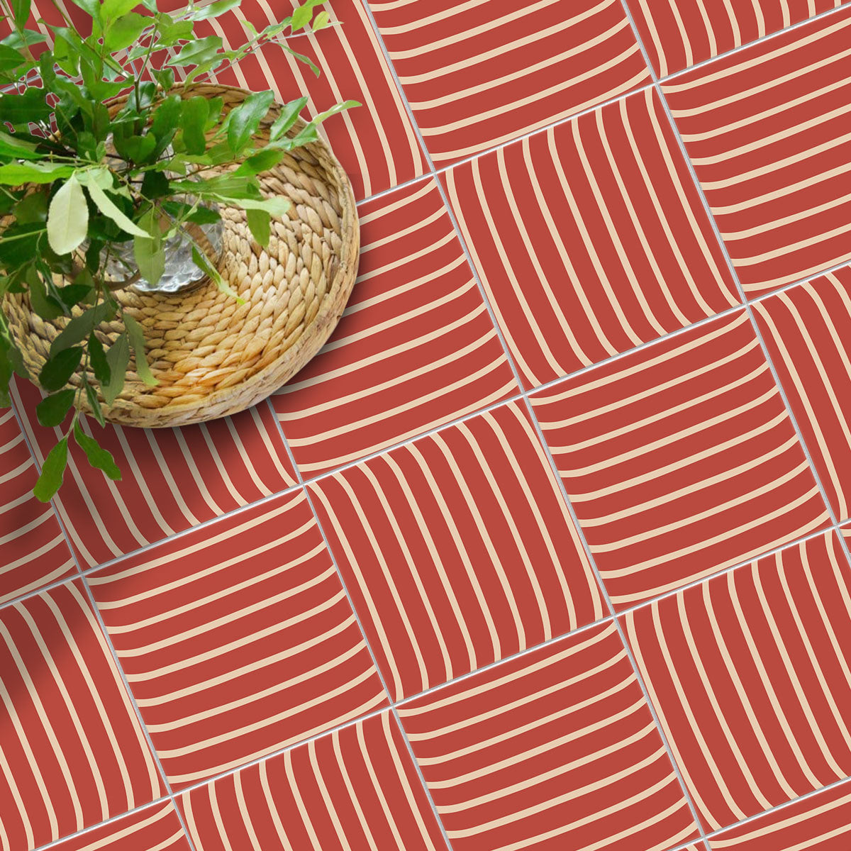 Waving Terracotta Peel and Stick Backsplash Tile Decals | Kitchen, Bathroom, Wall & Floor Tile Stickers | Free Shipping