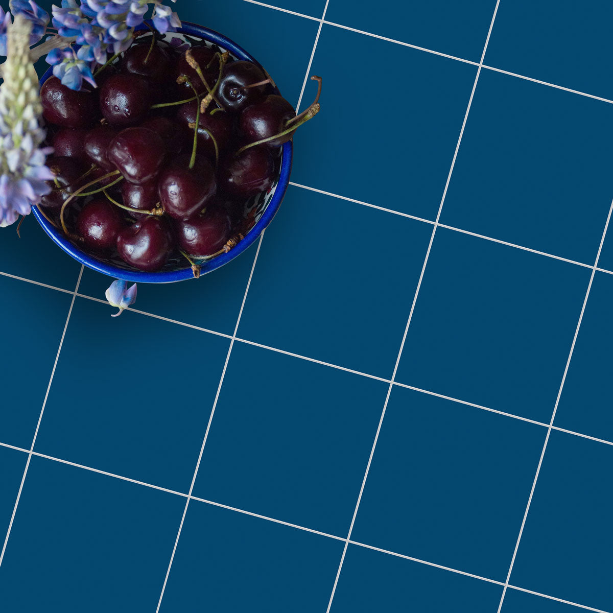 Suede Blue Floor Tile Stickers | Peel and Stick Kitchen, Bathroom and Wall Tile Vinyl Decals | Removable | Removable