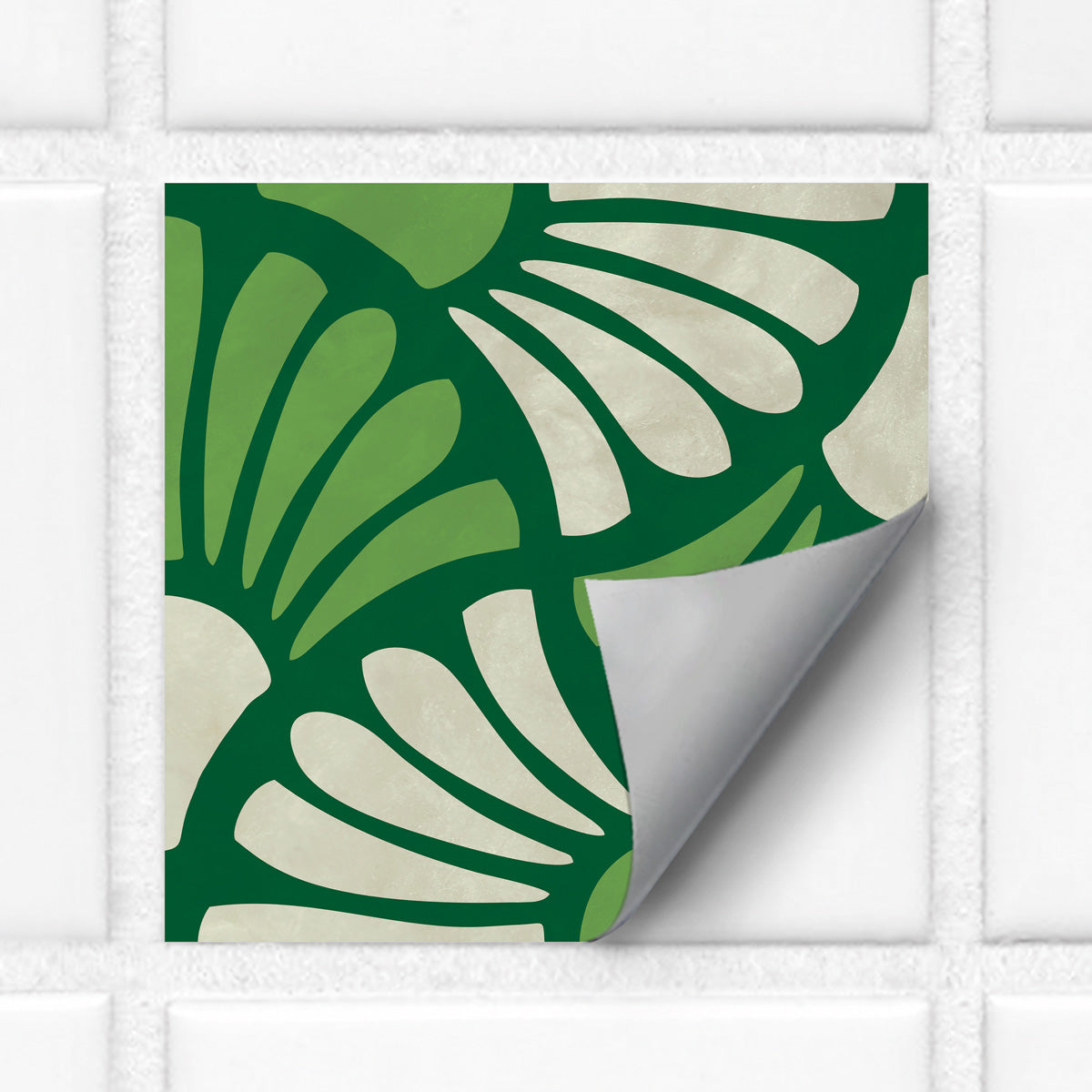 Green Floral Peel and Stick Backsplash Tiles Stickers | Kitchen, Wall, Bathroom, Floor Tile Decals | Removable | Free Shipping