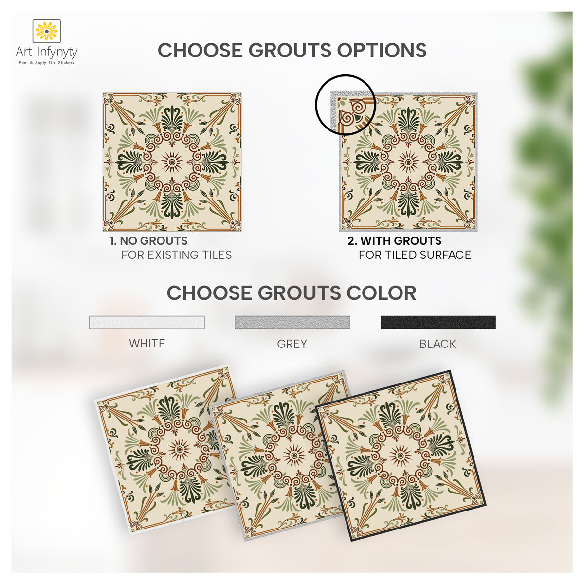 Vintage Egypt Backsplash Tile Decals | Peel and Sticker Tile Stickers for Kitchen Bathroom, Wall | Antiskid Floor Tile Stickers