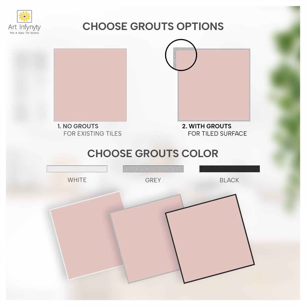 Pearl Pink Peel and Stick Floor Tile Stickers | Kitchen Bathroom Tile Vinyl | Antiskid Floor Tile Stickers | Free Shippping