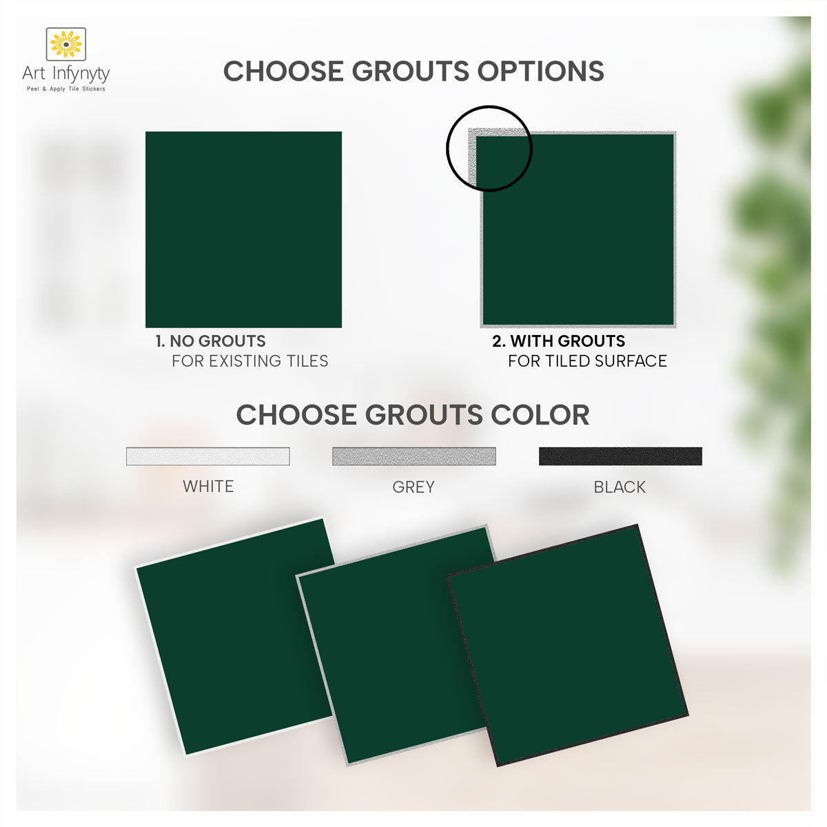 Peel and Stick Green Floor Tile Stickers | Bathroom Kitchen Backsplash Tile Vinyl | Antiskid Floor Tile Stickers | Free Shipping