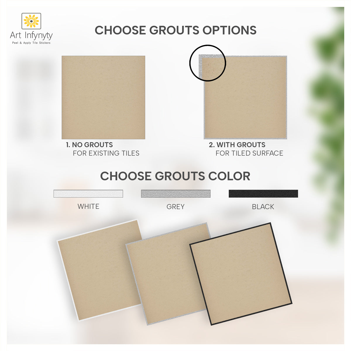 Peel and Stick Beige Texture Tile Stickers | Antiskid Floor Tile Vinyl Decals | Kitchen Bathroom Wall Tile Vinyl | Free Shipping