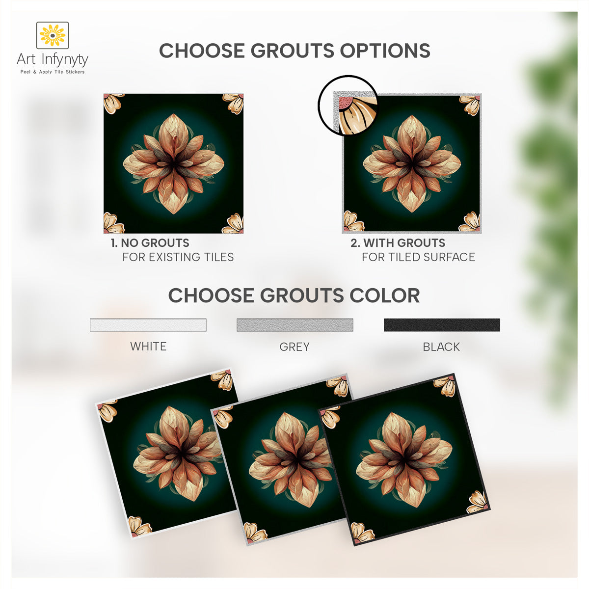 Hand Crafted Kitchen Wall Tile Decals | Floor Tile Stickers | Peel and Stick Kitchen, Bathroom Tile Decals | FREE SHIPPING!