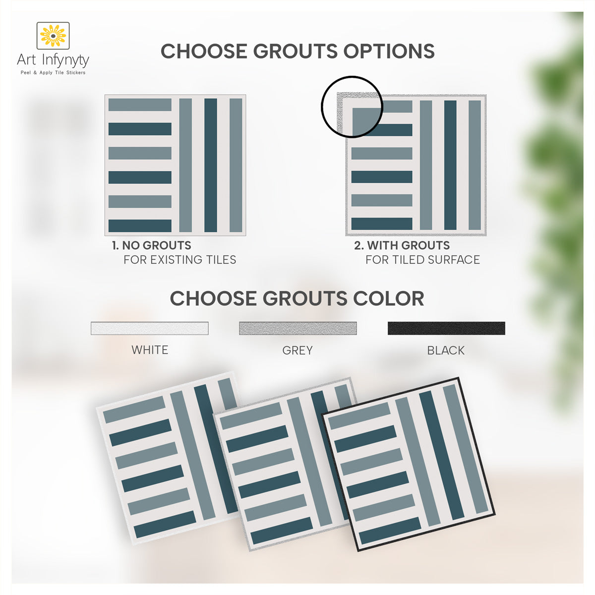 Coastal Stripes Tile Stickers | Peel and Stick Kitchen, Bathroom, Wall Tile Decals | Antiskid Floor Tile Stickers | Free Shipping