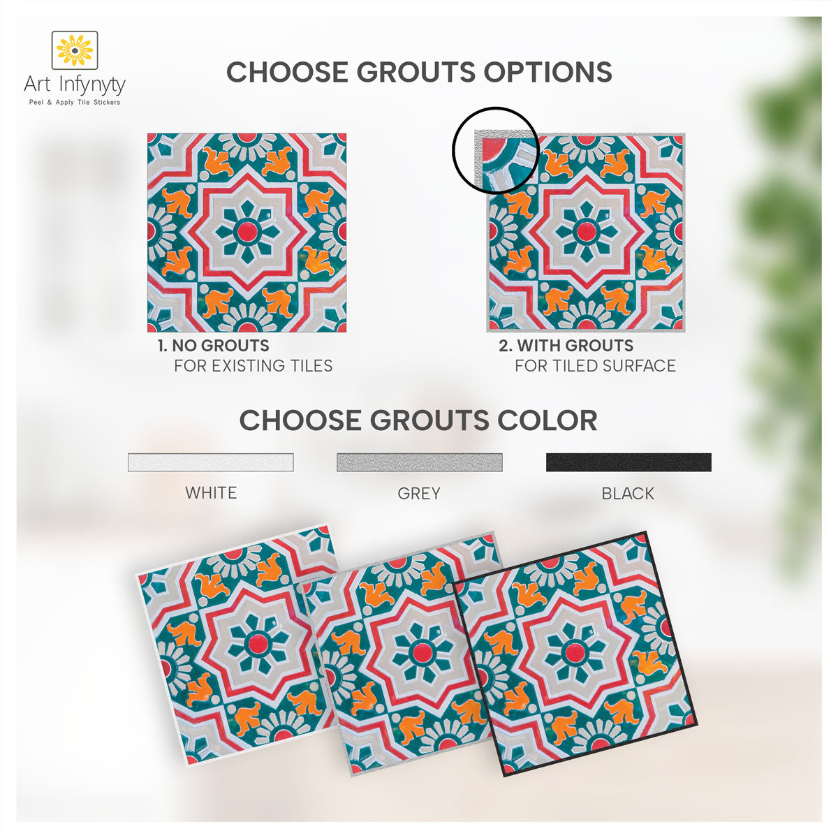 Moroccan Peel and Stick Tile Decals | Kitchen Bathroom Wall Backsplash Tile Stickers | Removable | Antiskid Floor Tile Vinyl