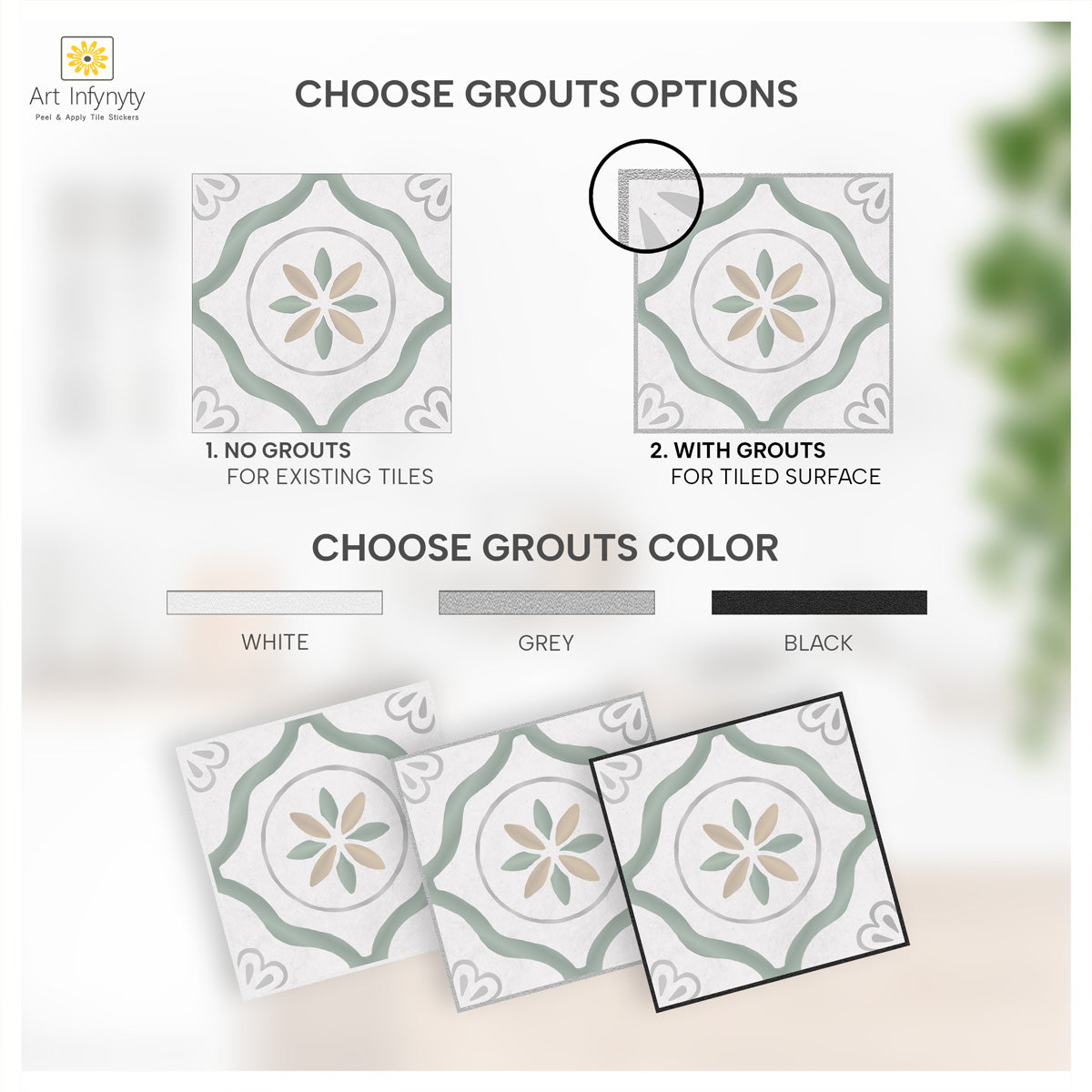 Classic Porcelain Peel and Stick Floor Tile Stickers | Hand Craft Decals | Removable Stickers