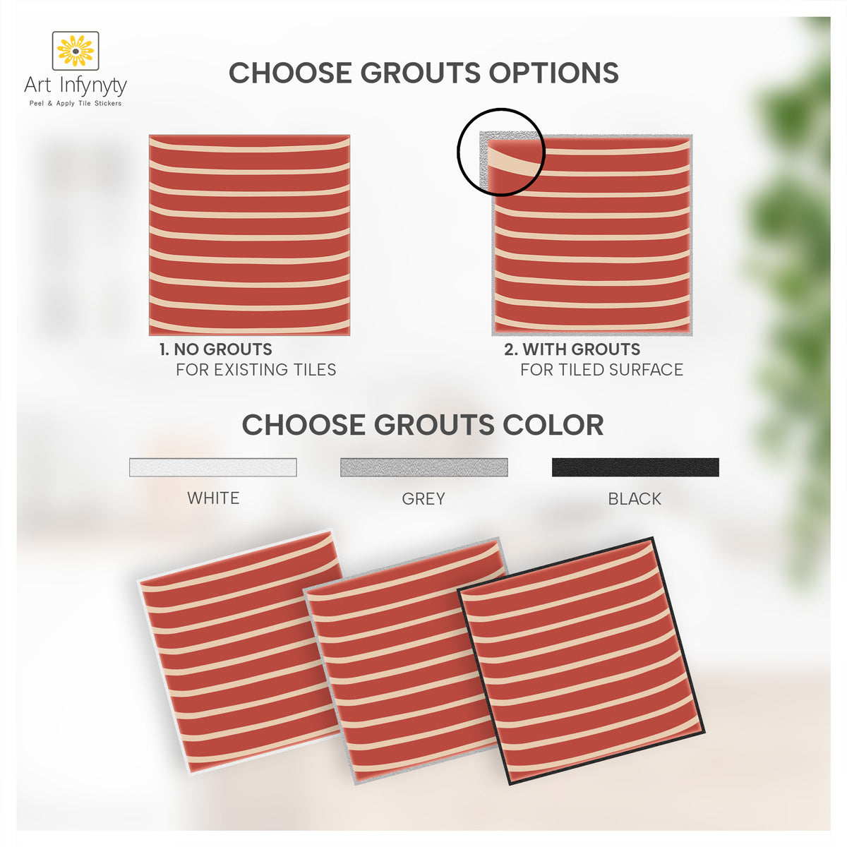 Waving Terracotta Peel and Stick Backsplash Tile Decals | Kitchen, Bathroom, Wall & Floor Tile Stickers | Free Shipping