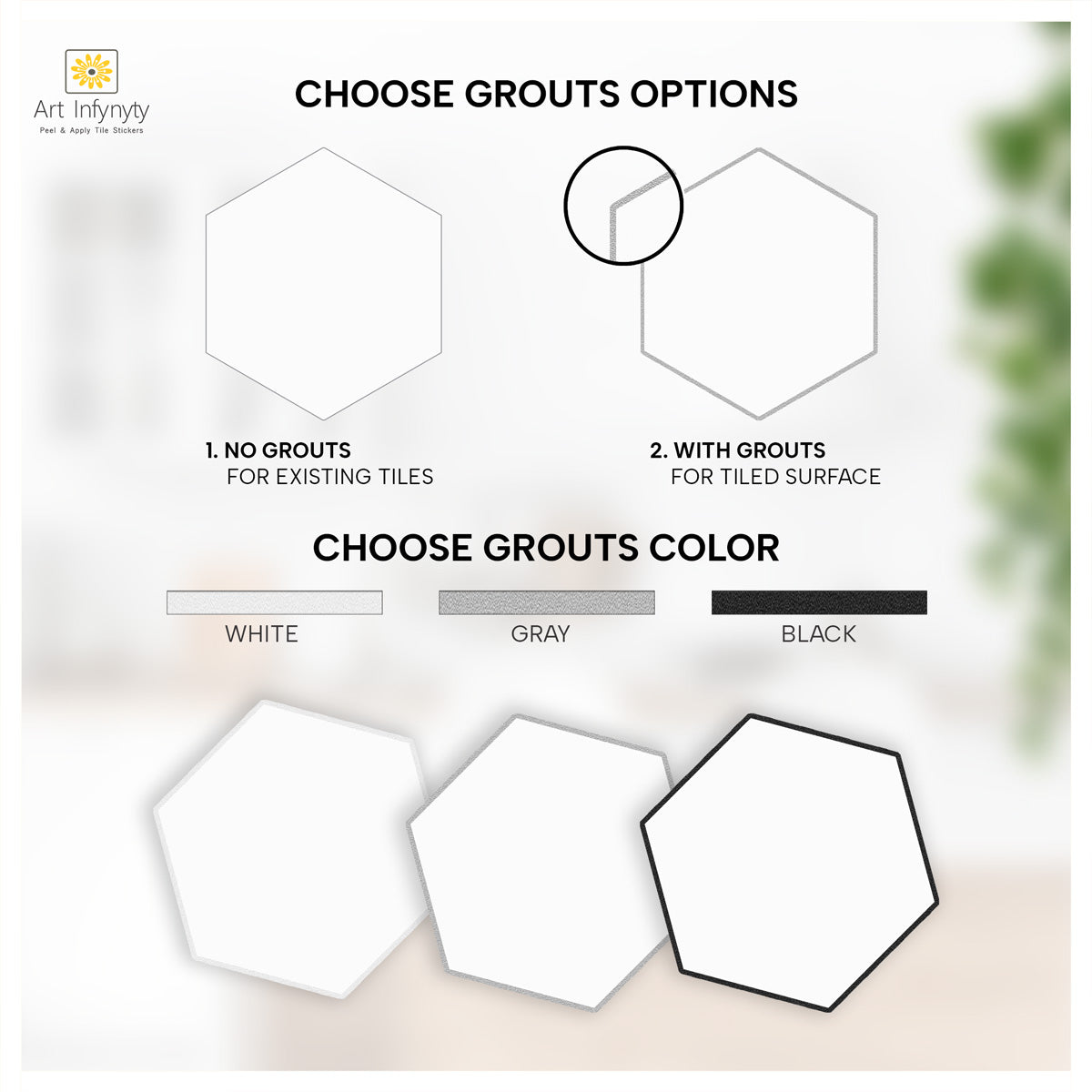 White Peel and Stick Hexagon Tile Stickers | Kitchen, Bathroom, Backsplash Decal, Waterproof Tile Decals | Free Shipping