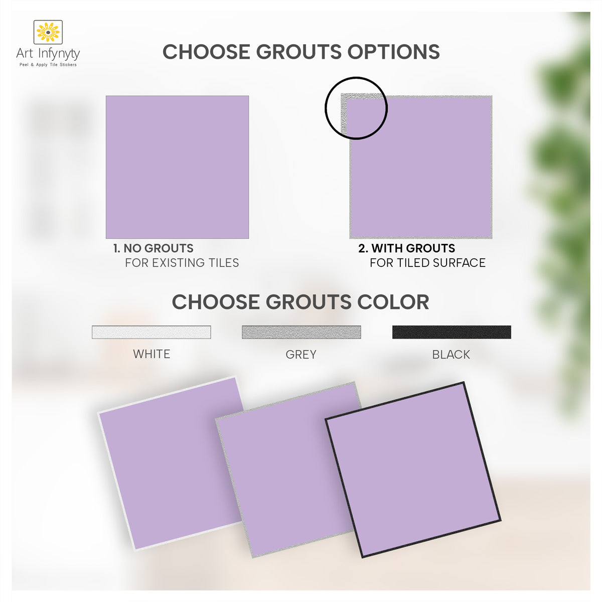 Peel and Stick PURPLE Floor Tile Stickers | Backsplash Kitchen Wall Bathroom Tile Decals | Removable| Free Shipping