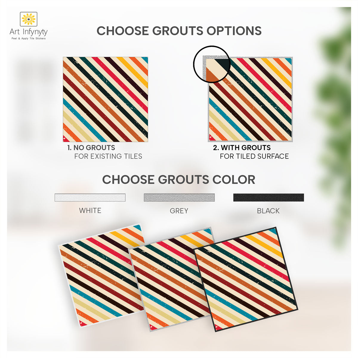 Retro Colorful Wall Tile Decals | Peel and Stick Tile Stickers for Kitchen, Bathroom, Wall & Floor | Removable | Free Shipping