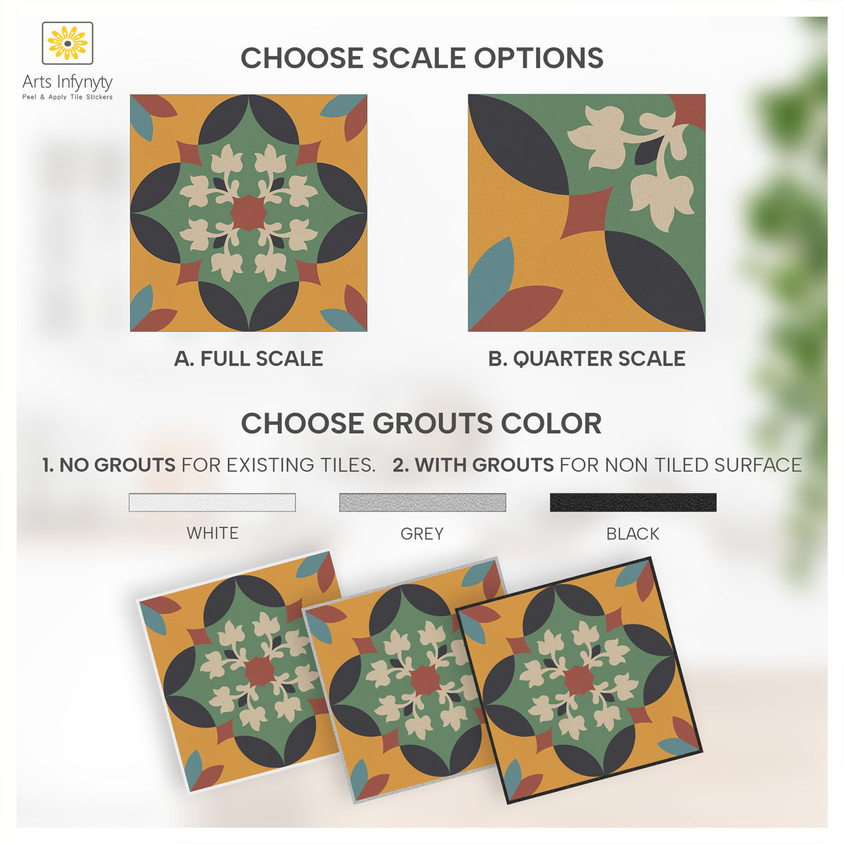 Vintage Old Classic Backsplash Tile Stickers | Peel and Stick Kitchen Bathroom Wall Tile Decals | Antiskid Floor Tile Vinyl