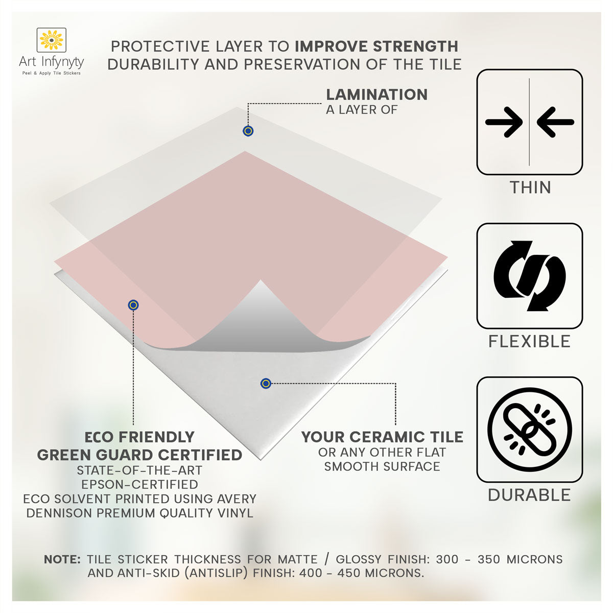 Pearl Pink Peel and Stick Floor Tile Stickers | Kitchen Bathroom Tile Vinyl | Antiskid Floor Tile Stickers | Free Shippping