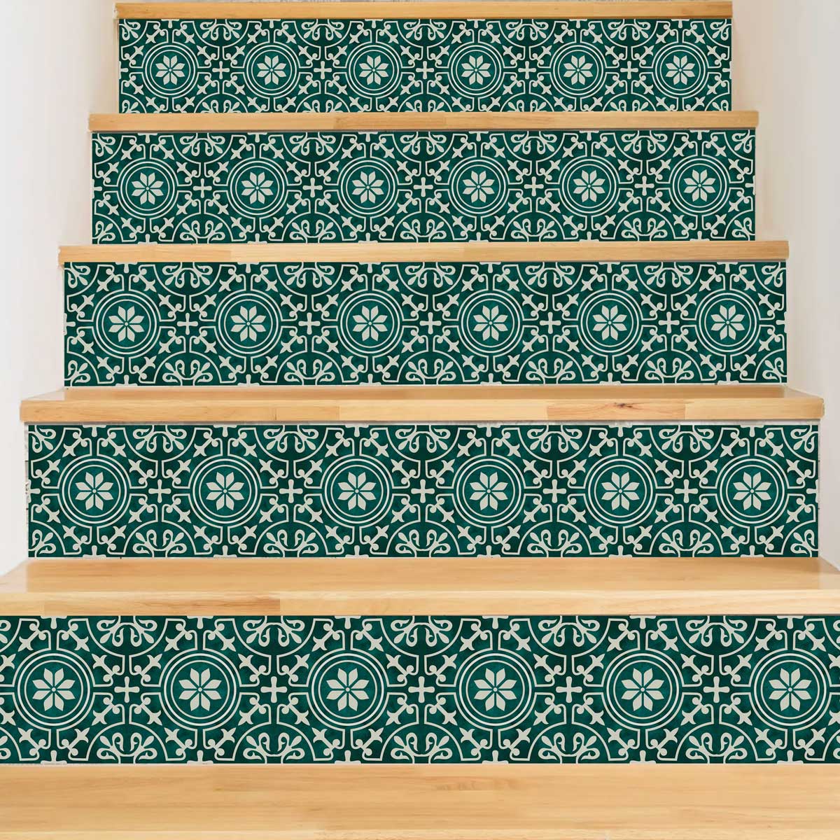 Peacock Hand Painted Peel and Stick Stair Decal | Waterproof and Easy to Trim | Extra long 49" length DIY Home Décor (Copy)