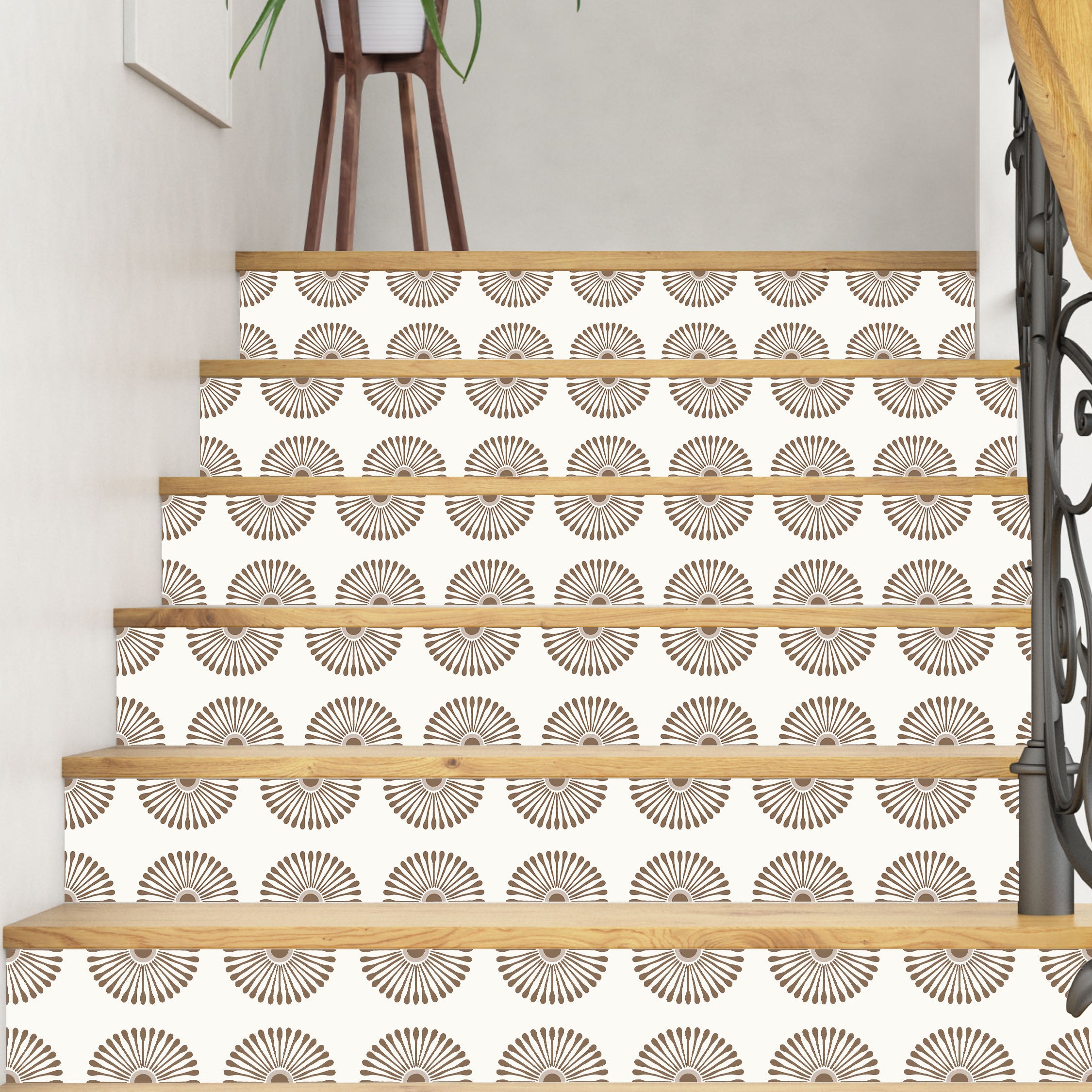 ANEJO EMMELINE Neutral Brown Floor Tile Stickers: Peel and Stick Decals Backsplash for Kitchen, Bathroom & Walls | Easy to Apply