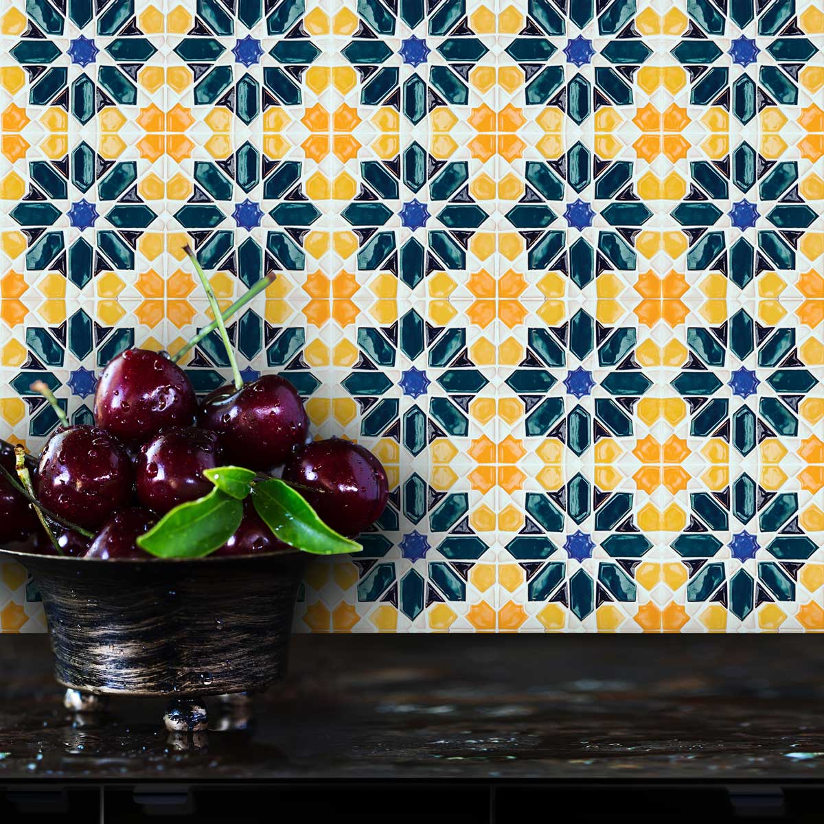 Antique Peel and Stick Tile Stickers | Kitchen Wall Bathroom Floor Tile Decals | Antiskid Floor Tile Stickers