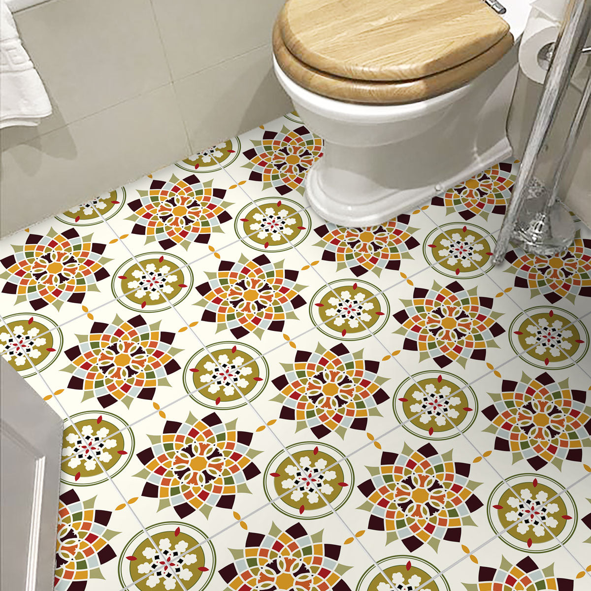 Vintage Festive Tile Stickers | Kitchen, Bathroom, Wall and Floor Tile Decals | Backsplash Tile Decals | Free Shipping