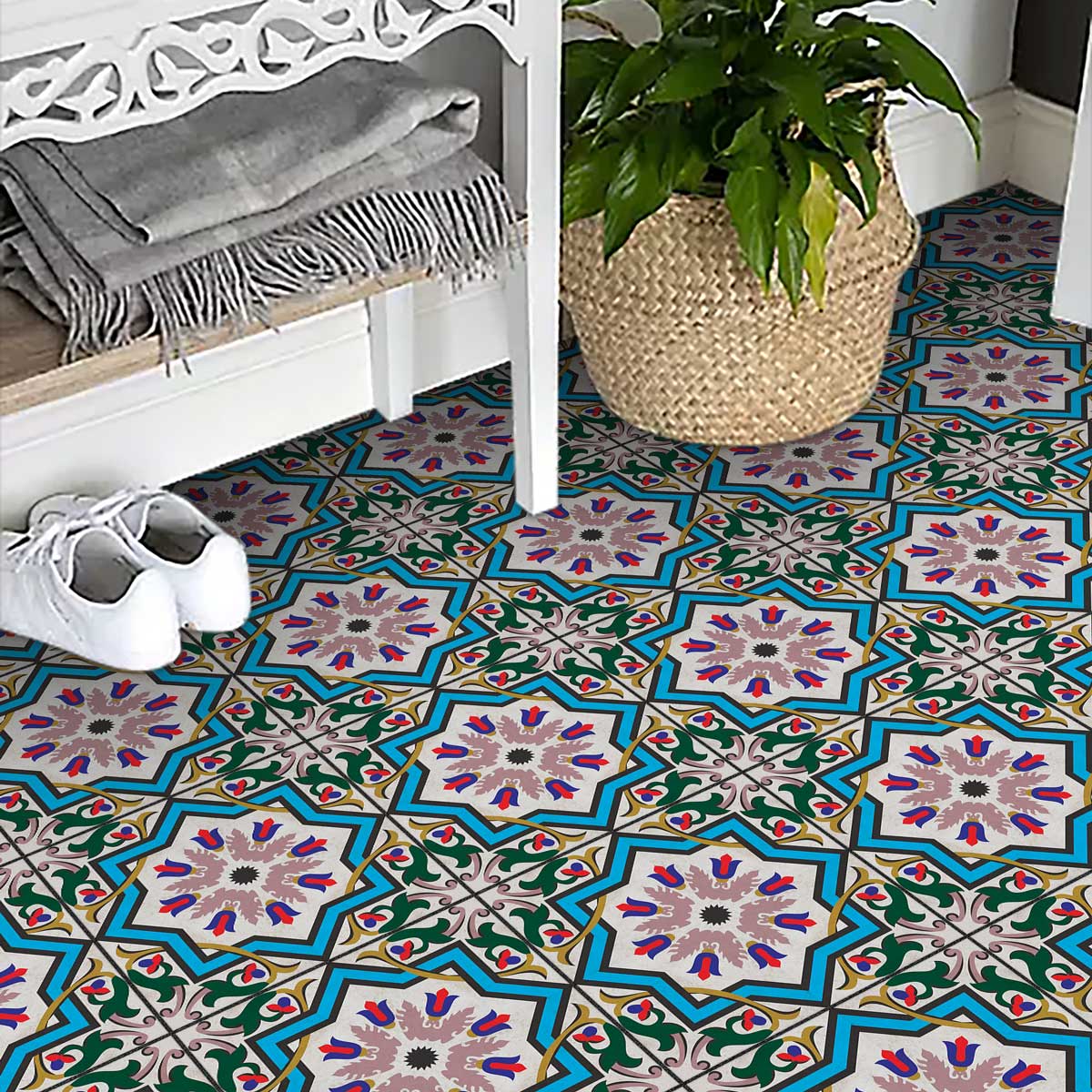 Classic Celestial Tulip Tile Stickers | Hand Crafted Decal | Kitchen Bathroom Wall Floor Tile Stickers | Removable | Free Shipping